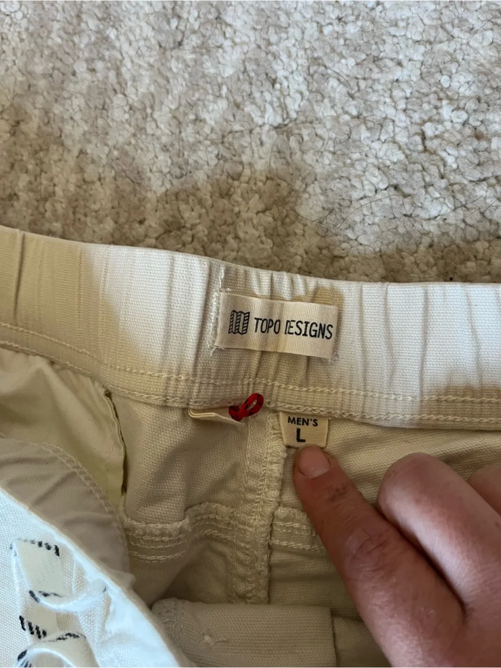 Topo Designs Cream Drawstring Shorts - Picture 2 of 3